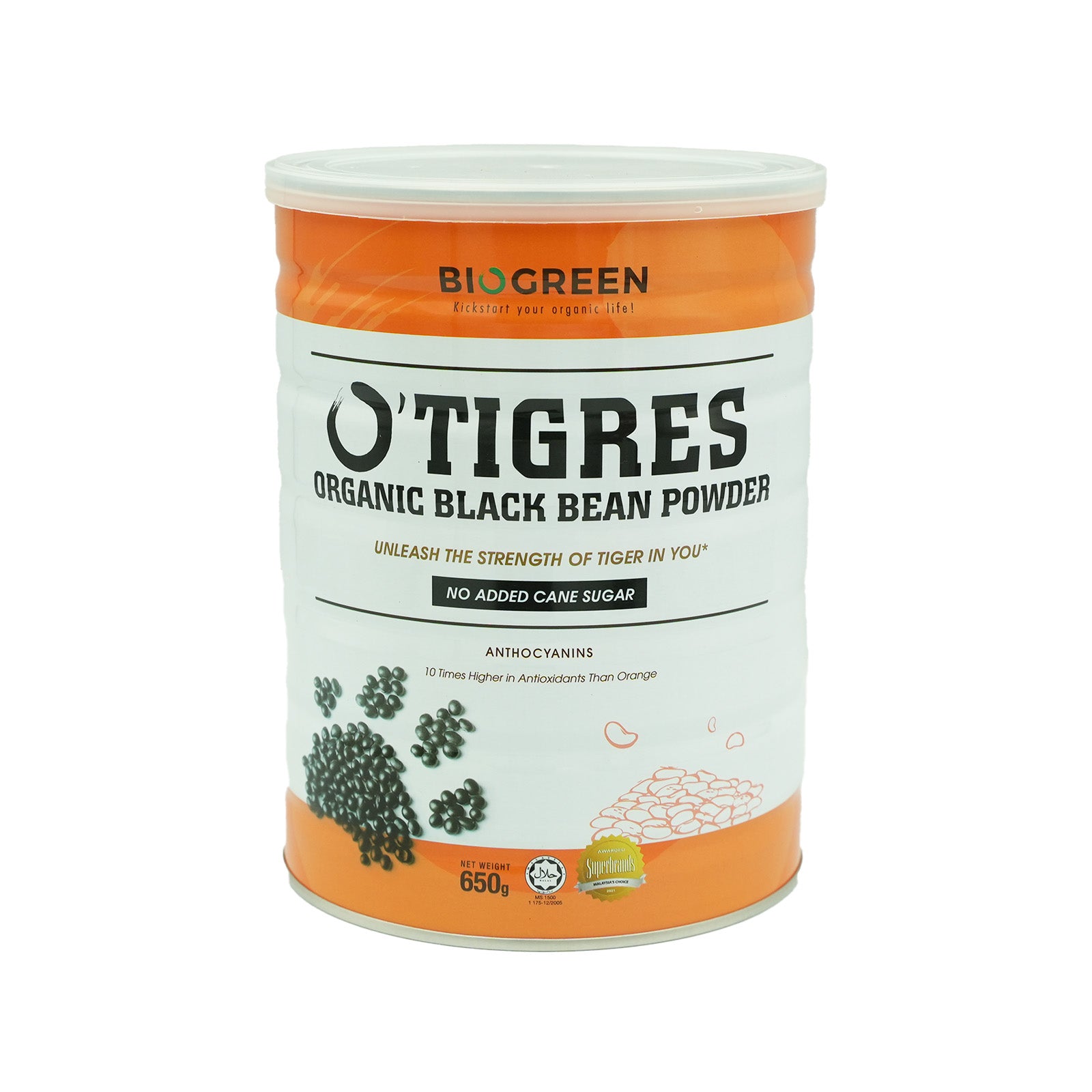 Biogreen OTigers Organic Black Bean Powder 650g