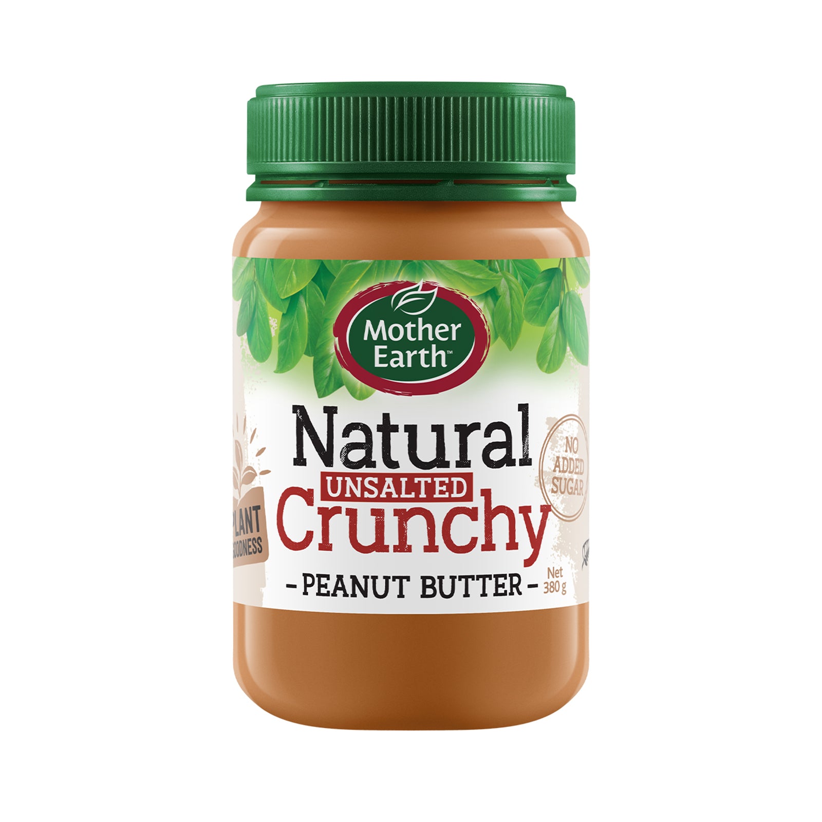 Mother Earth Unsalted Crunchy Peanut Butter 380g