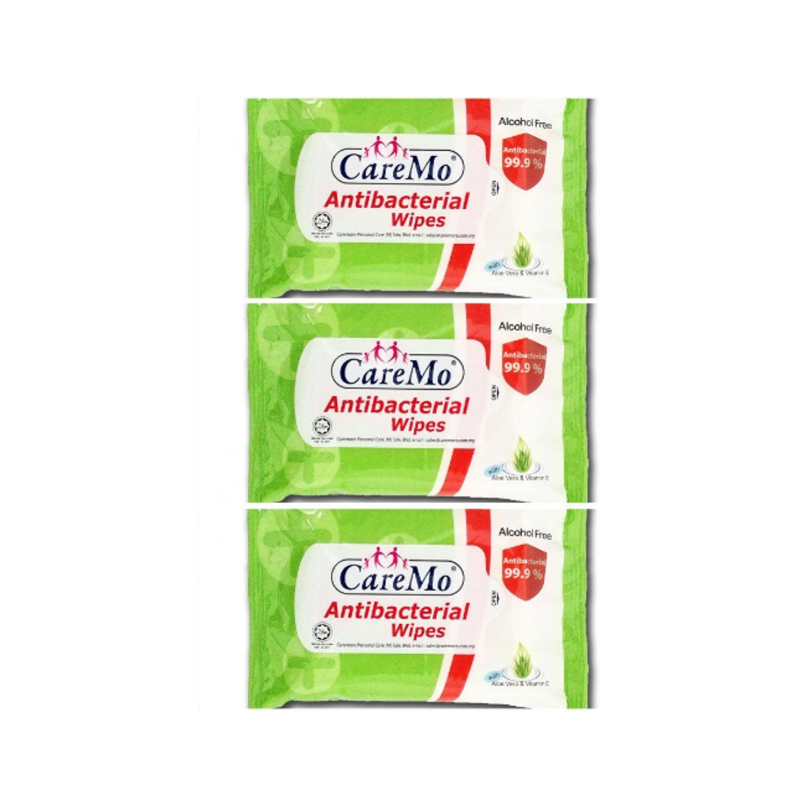 Caremo Anti Bacterial Wipes 15pcs x 3