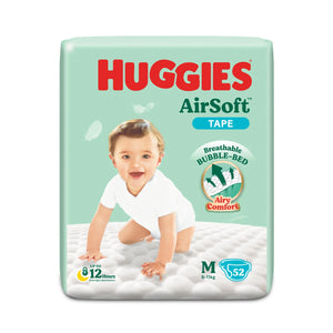 Huggies Airsoft Diapers SJP (Medium) 52sheets