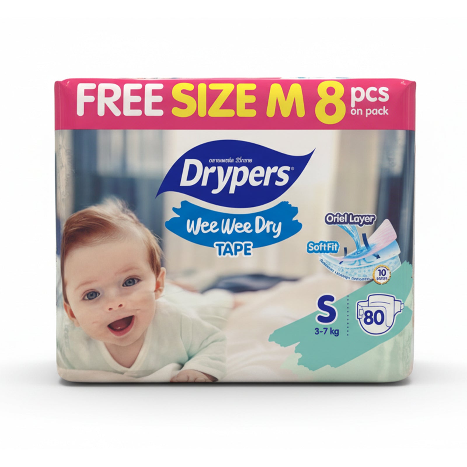Drypers Wee Wee Dry S Size Mega Pack 80pcs/pack