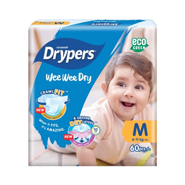Drypers Wee Wee Dry M size Mega Pack 60pcs/pack (highest price)