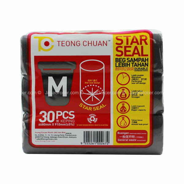 Teong Chuan Star Seal Medium Durable Garbage Bag 30pcs (highest price)