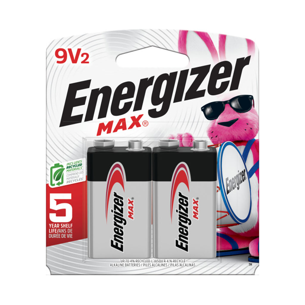 Energizer Max 9V Alkaline Battery 2pack