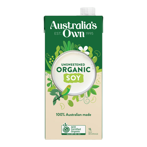 Australias Own Organic Unsweetened Soy Milk 1L (highest price)
