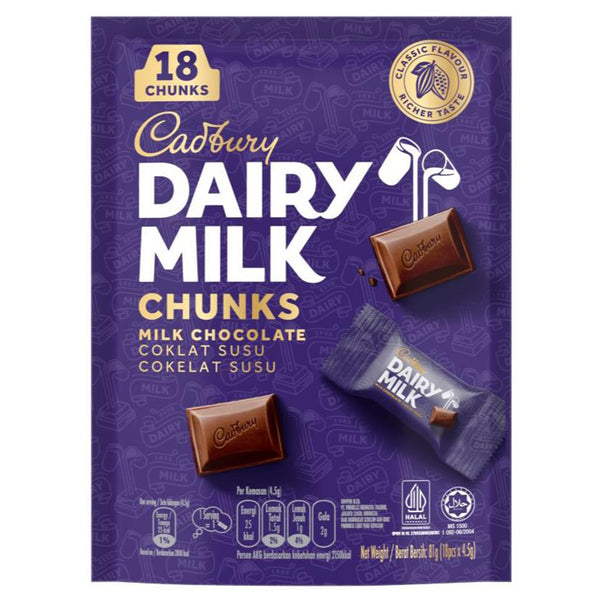 Cadbury Dairy Milk Chunks Mini Chocolate 81g (highest price)