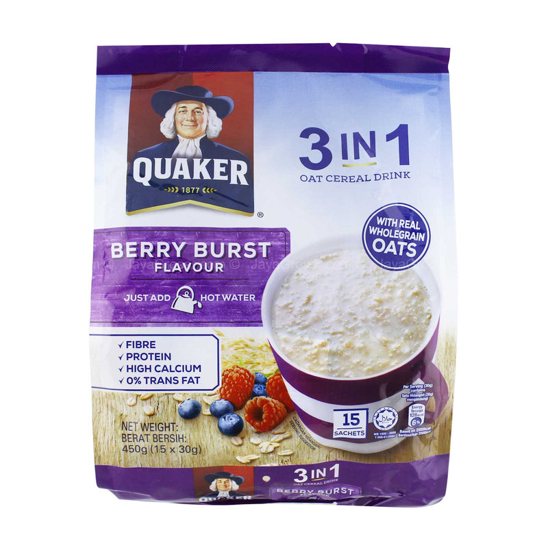 Quaker 3 in 1 Oat Cereal Drink Berry Burst 30g x 15