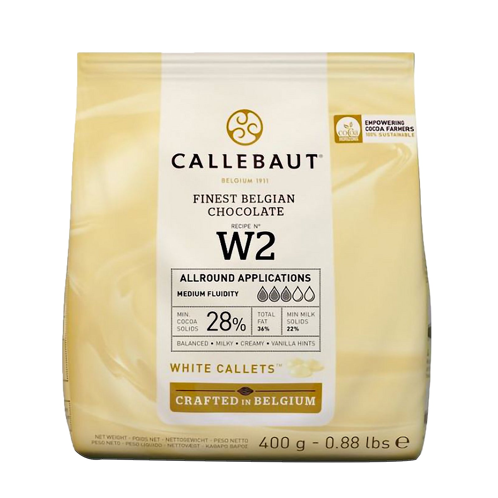 Callebaut Finest Belgian White Chocolate Chips Recipe W2 28% 400g