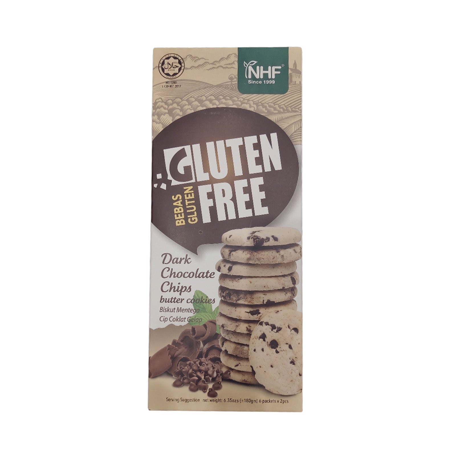Nhf Gluten Free Dark Choco Chip Butter Cookies 180g