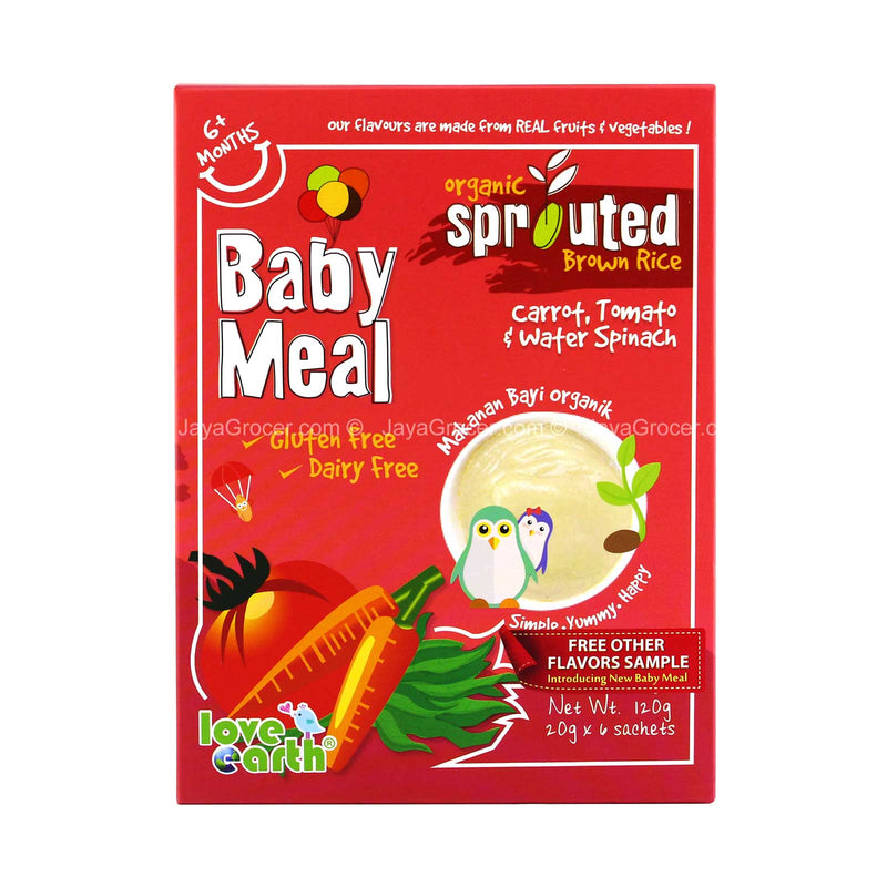 Love Earth Carrot, Tomato and Water Spinach Baby Meal 120g