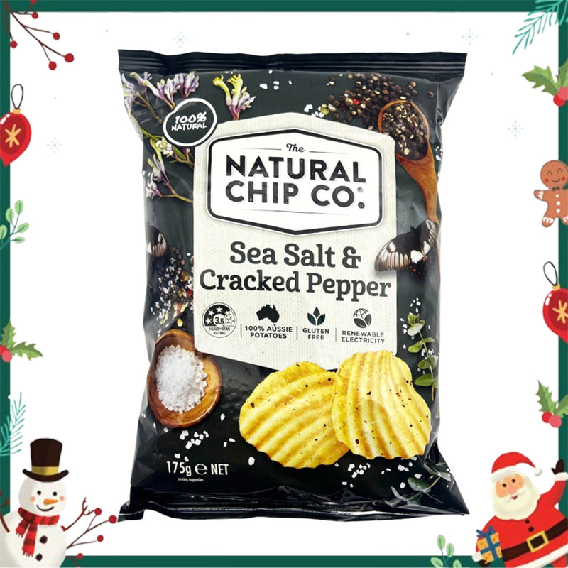 The Natural Chip Co. Sea Salt and Cracked Pepper Potato Chips 175g