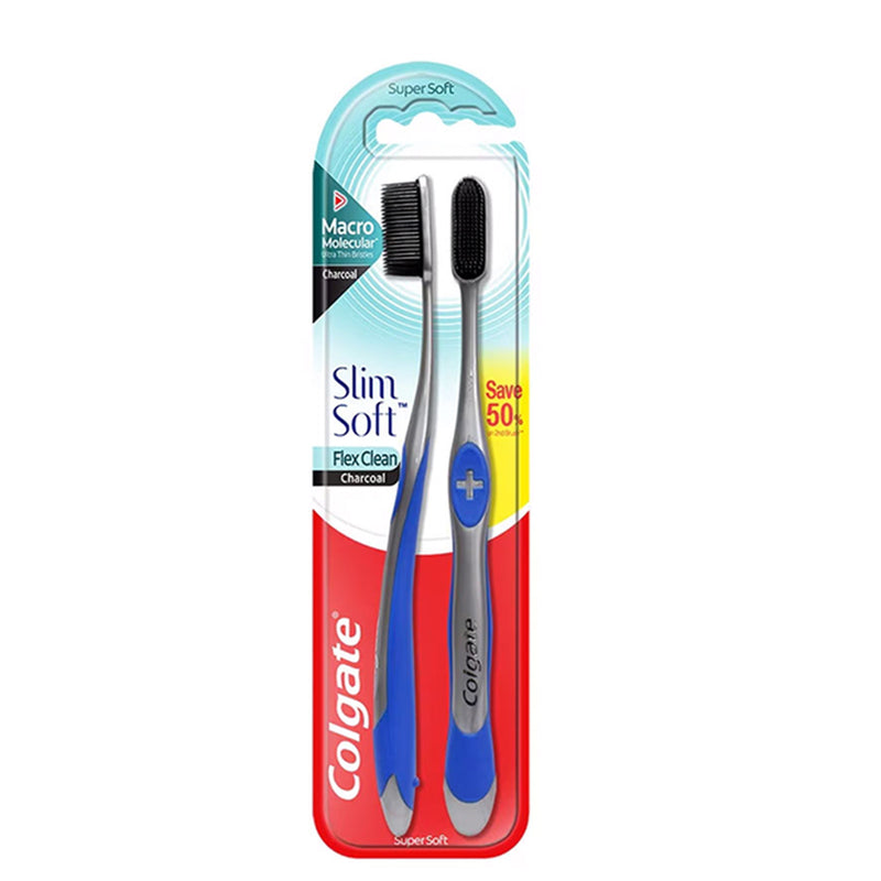 Colgate FlexClean Charcoal Toothbrush (Super Soft) 2pcs/pack