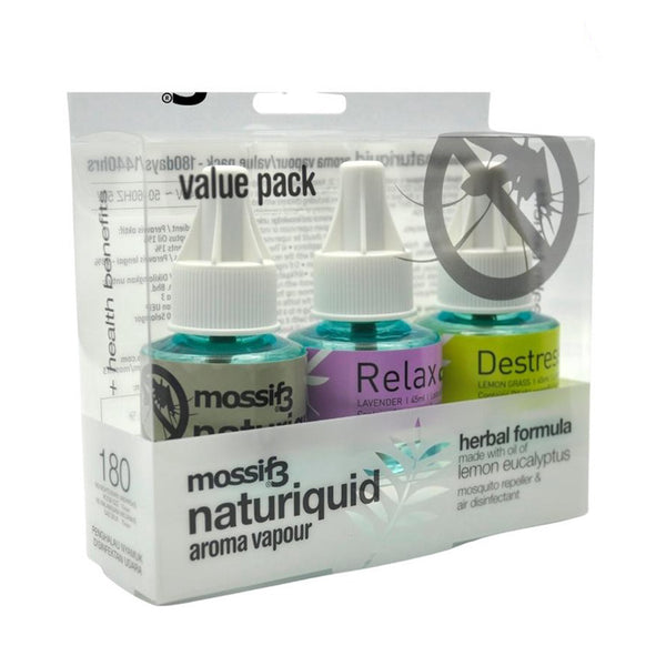 Mossif3 Naturiquid Vaporizer Refill 45ml x 3
