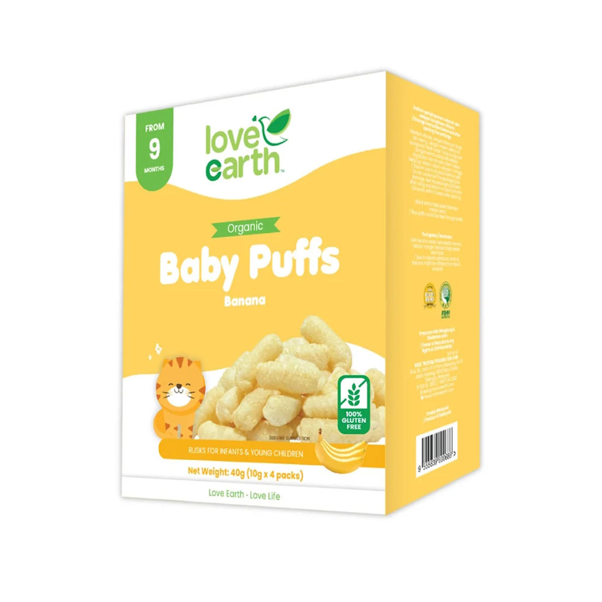 Love Earth Organic Baby Puffs Banana Flavour 40g