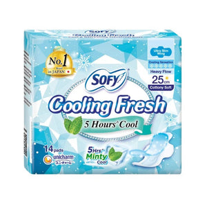 Sofy Cooling Fresh Ultra Slim Wing Pad 25cm 14pcs/pack