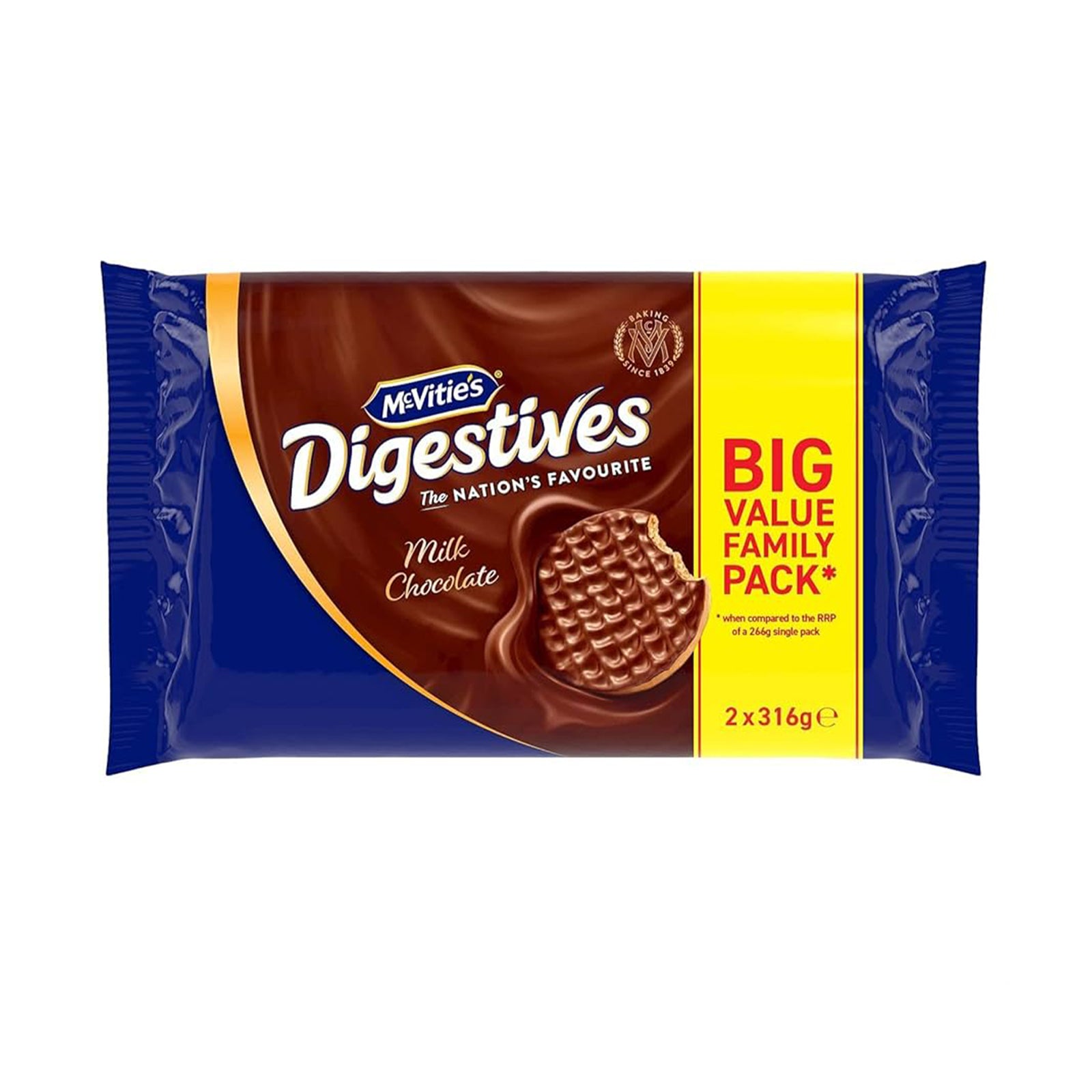 McVities Digestives Milk Chocolate (Twin Pack) 632g