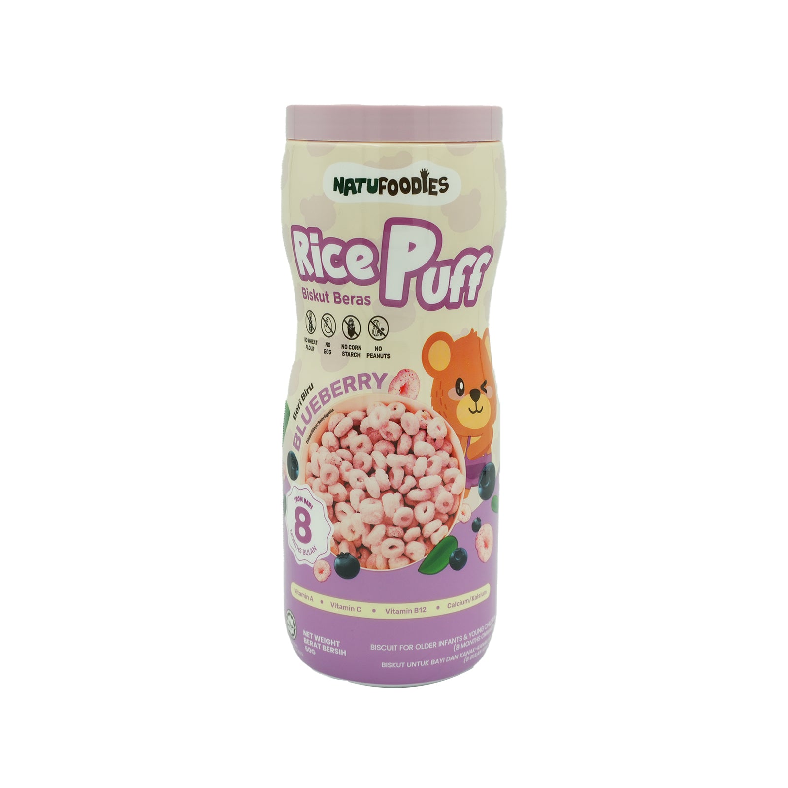 Natufoodies Blueberry Rice Puff 60g – Jaya Grocer | Plaza Jelutong