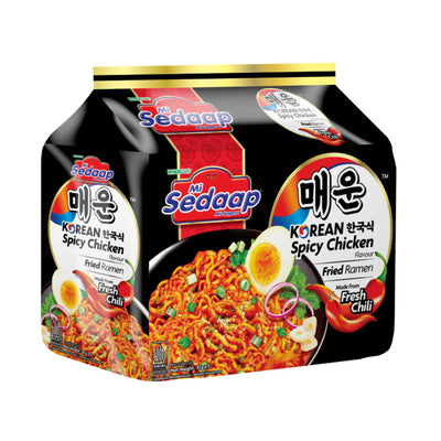 Mi Sedaap Korean Spicy Chicken Fried Instant Noodle 87g x 5