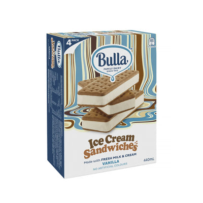 Bulla Ice Cream Sandwiches Vanilla 4pack