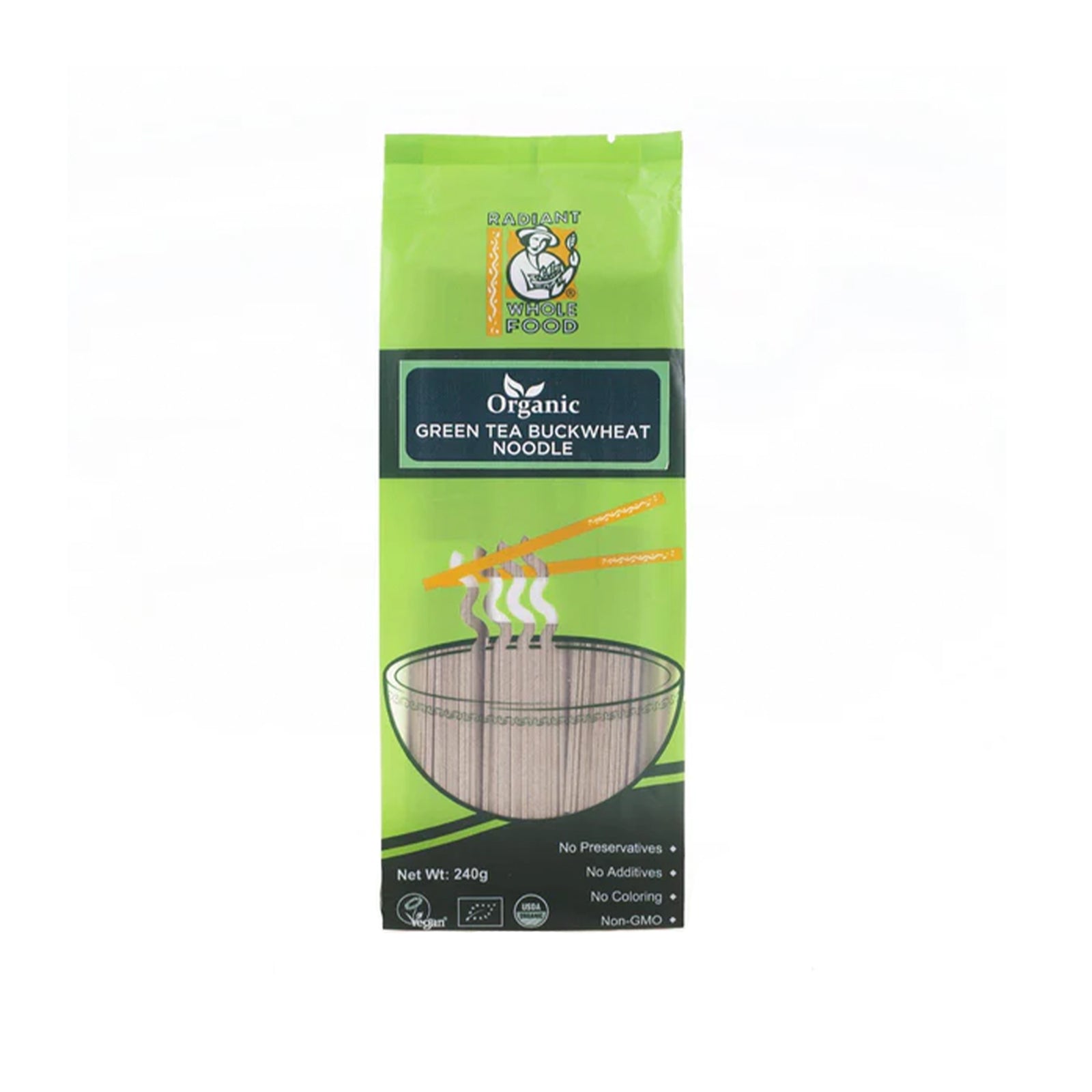 Radiant Organic Green Tea Brown Wheat Noodle 240g