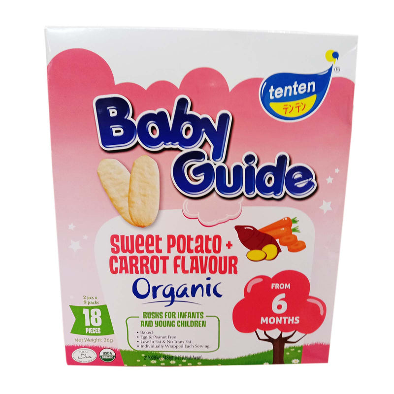 Tenten Baby Guide Rice Rusks Sweet Potato and Carrot Flavour 36g