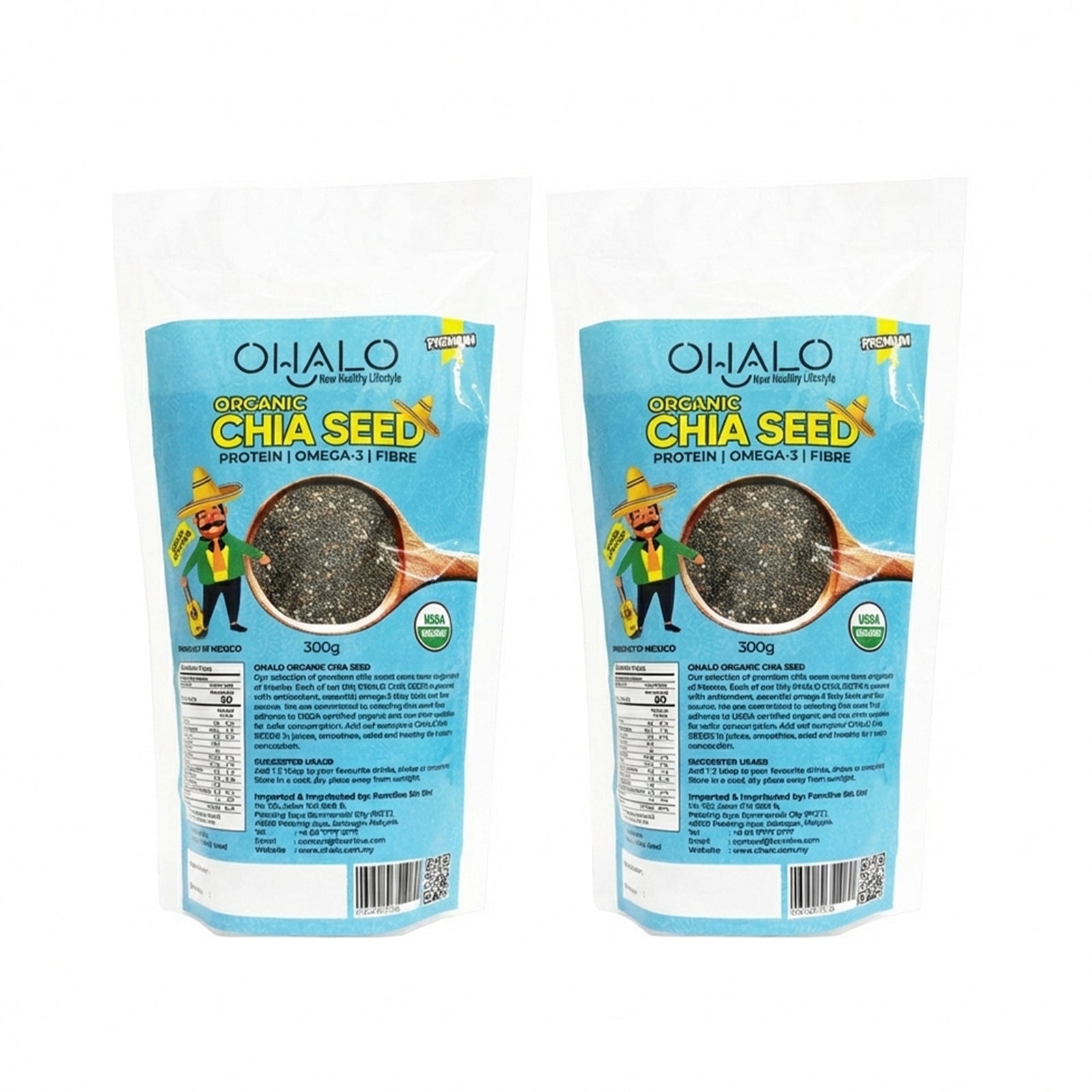 Ohalo Organic Chia Seed 300g x 2