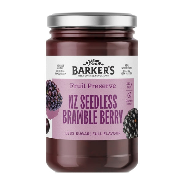 Barkers Jam Nz Seedless Bramble Berries Spread 350g