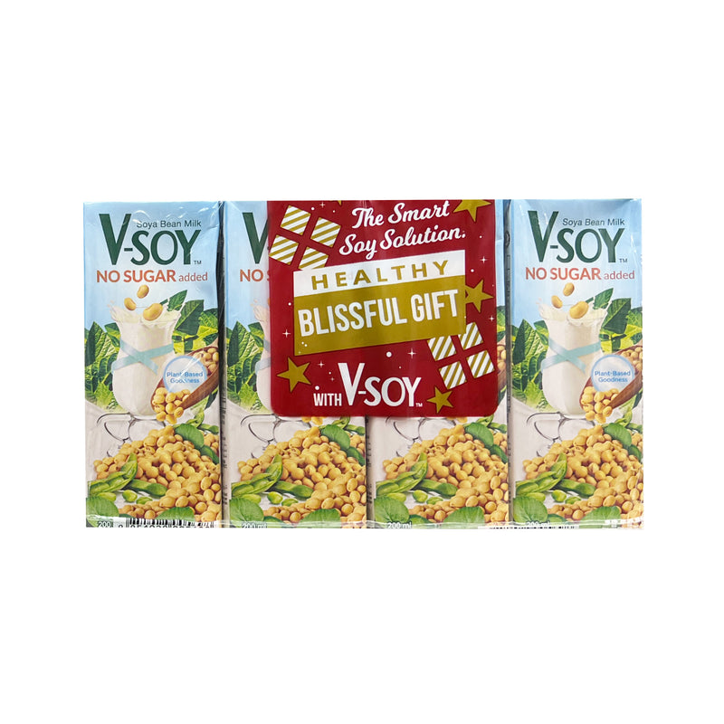 V-Soy No Sugar Added Soya Bean Milk Drink 200ml x 4