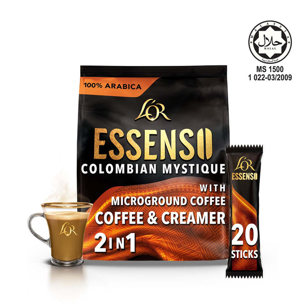 Lor Essenso Colombian Mystique with Microground Instant 2 in 1 Coffee 16g x 20