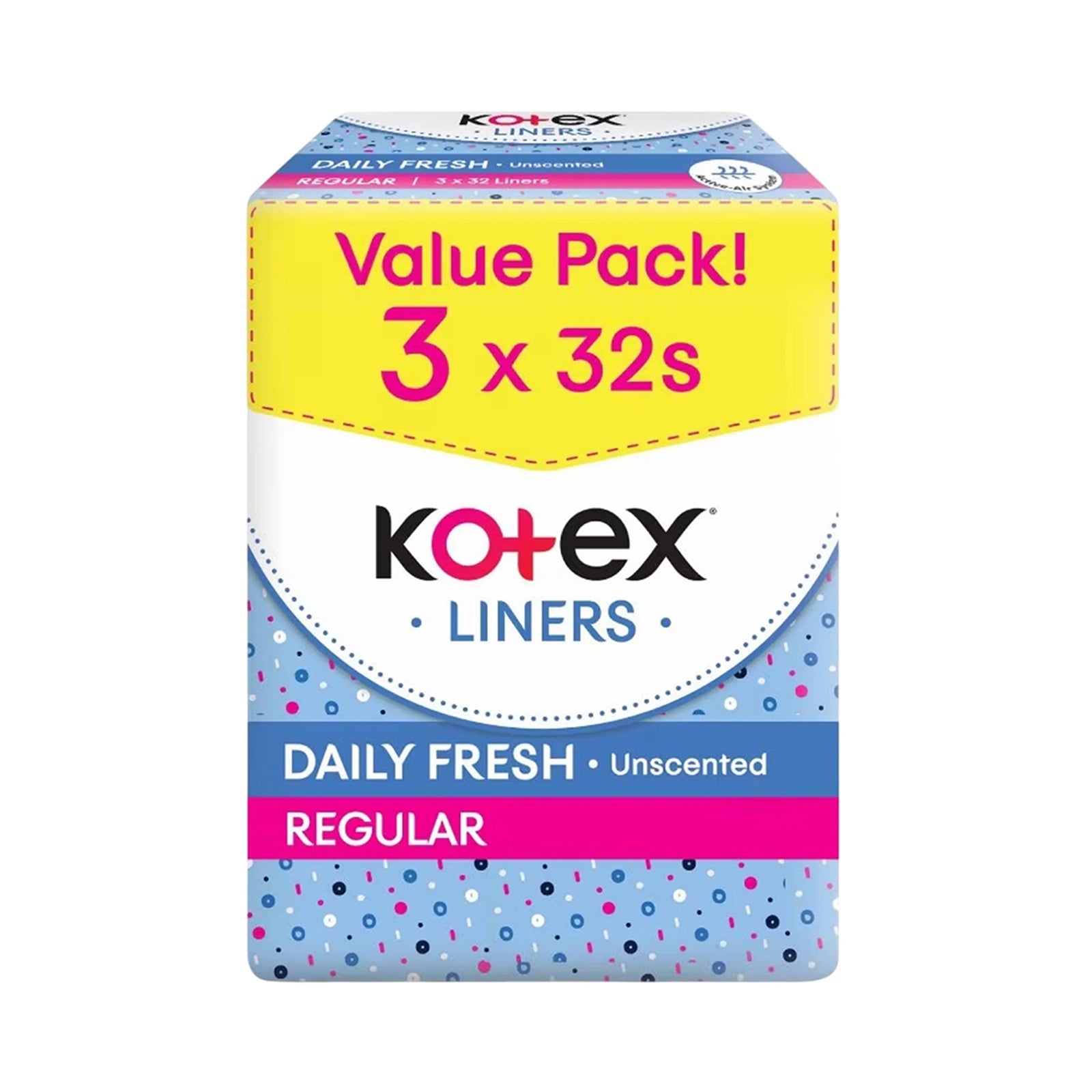 Kotex Fresh Liner Regular Unscented 32sheets x 3