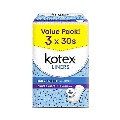 Kotex Fresh Long and Wider Pad 30sheets x 3