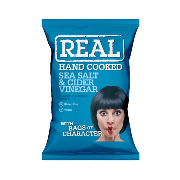 Real Handcooked Sea Salt And Cider Vinegar Potato Crisps 150g