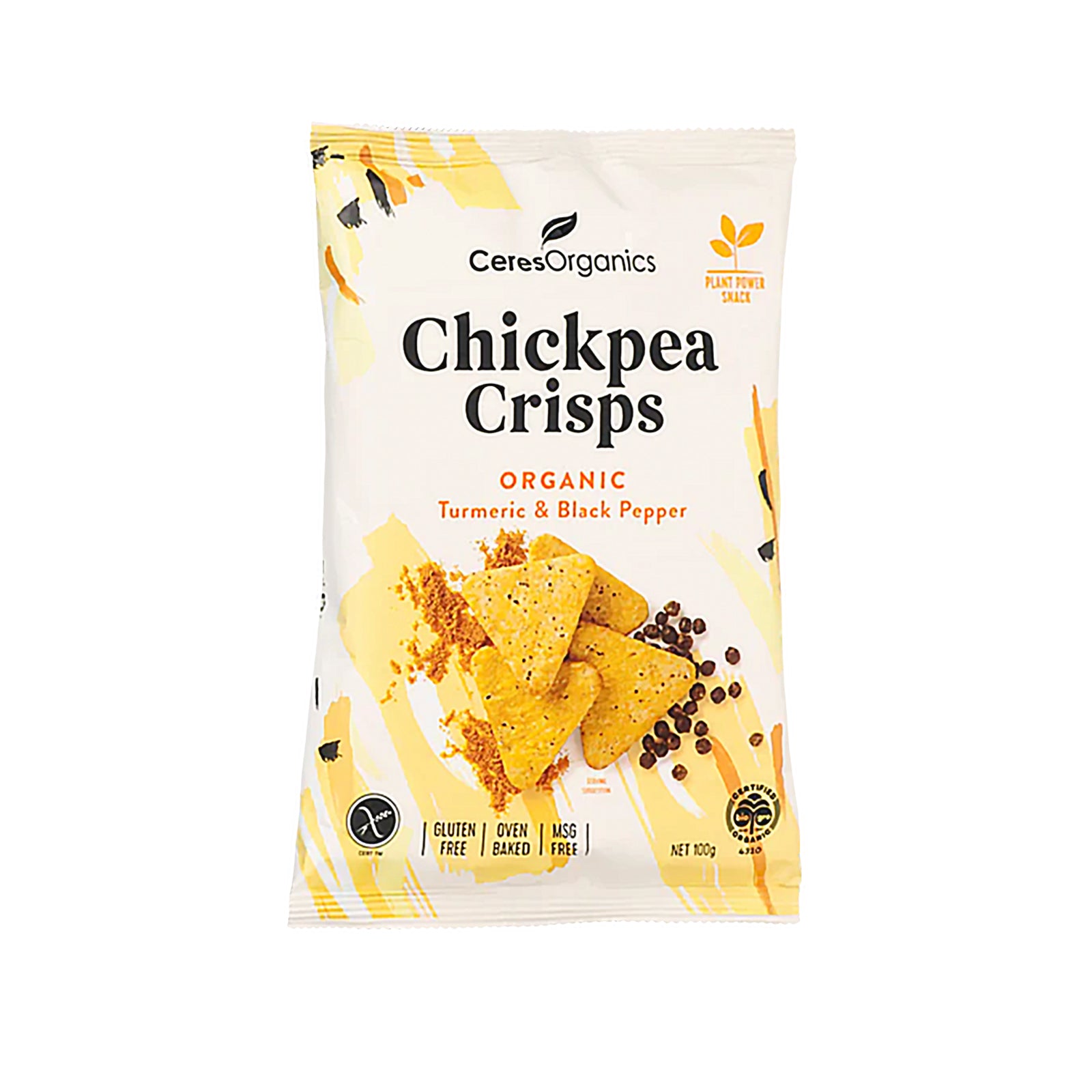 Ceres Organic Chickpea Crackers Turmeric and Black Pepper 100g
