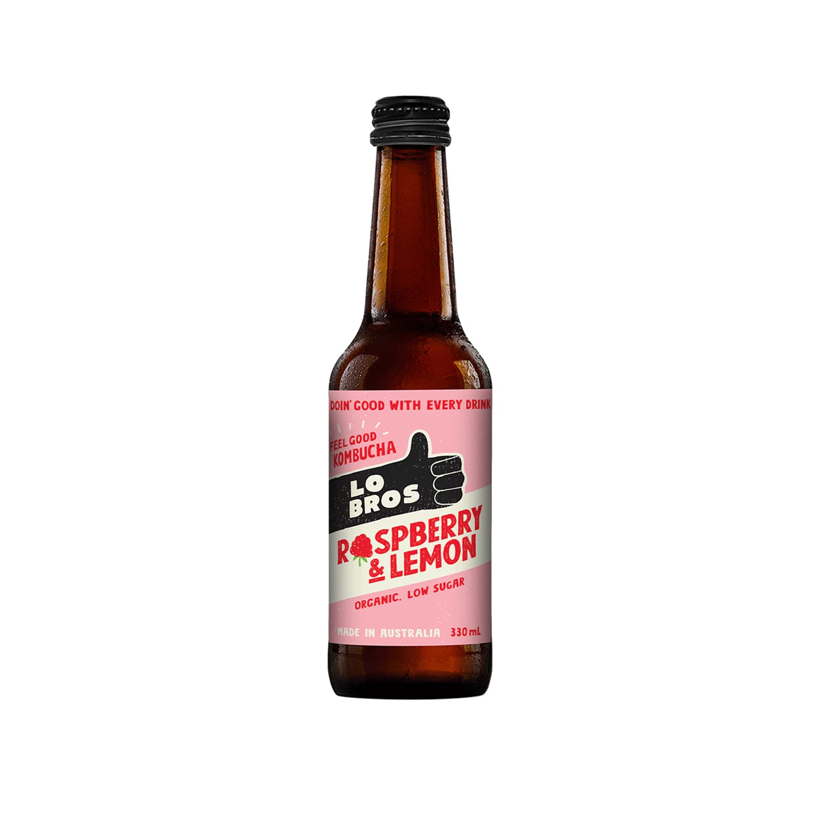 Lo Bros Raspberry and Lemon Kombucha 330ml