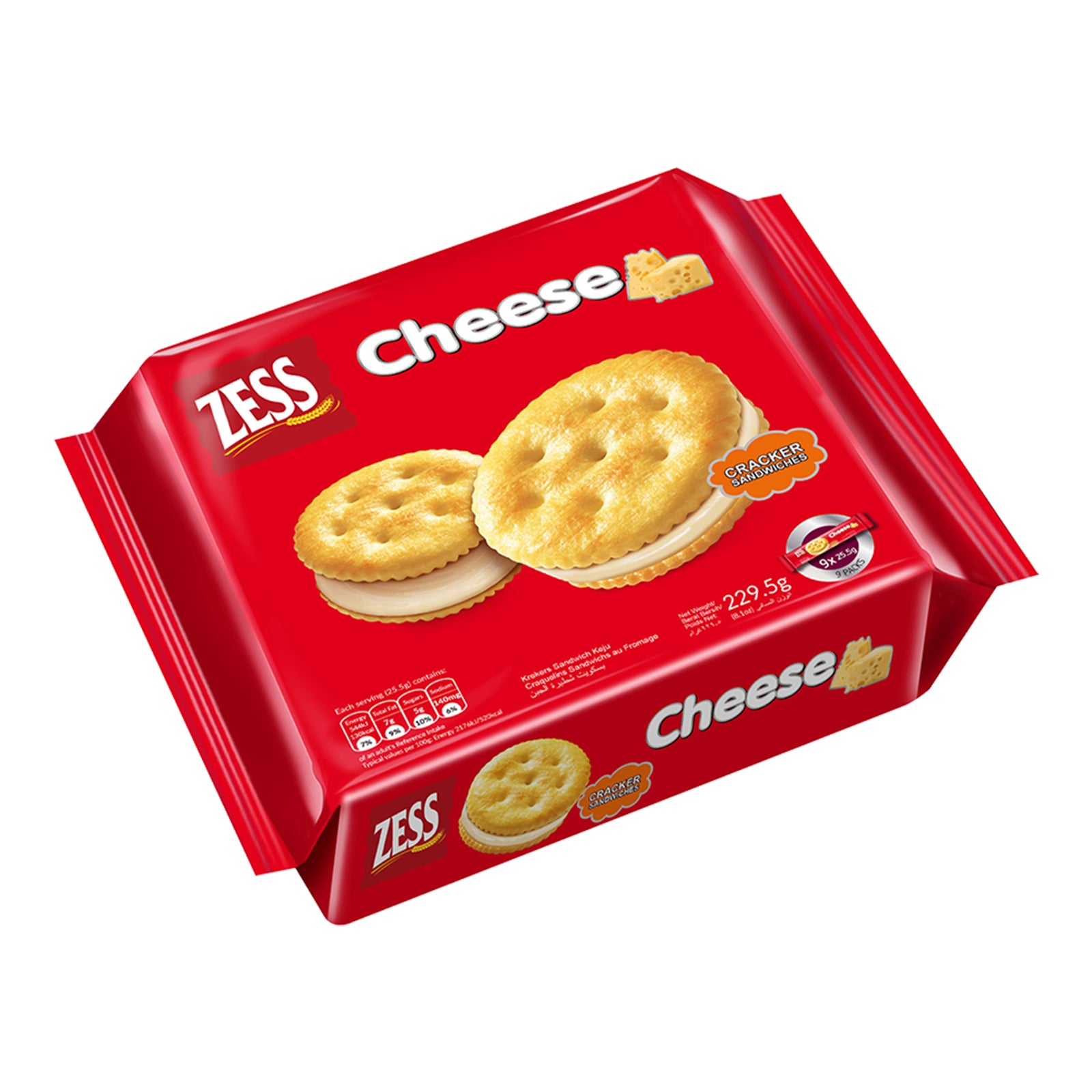 Zess Cracker Sandwich Cheese 229g