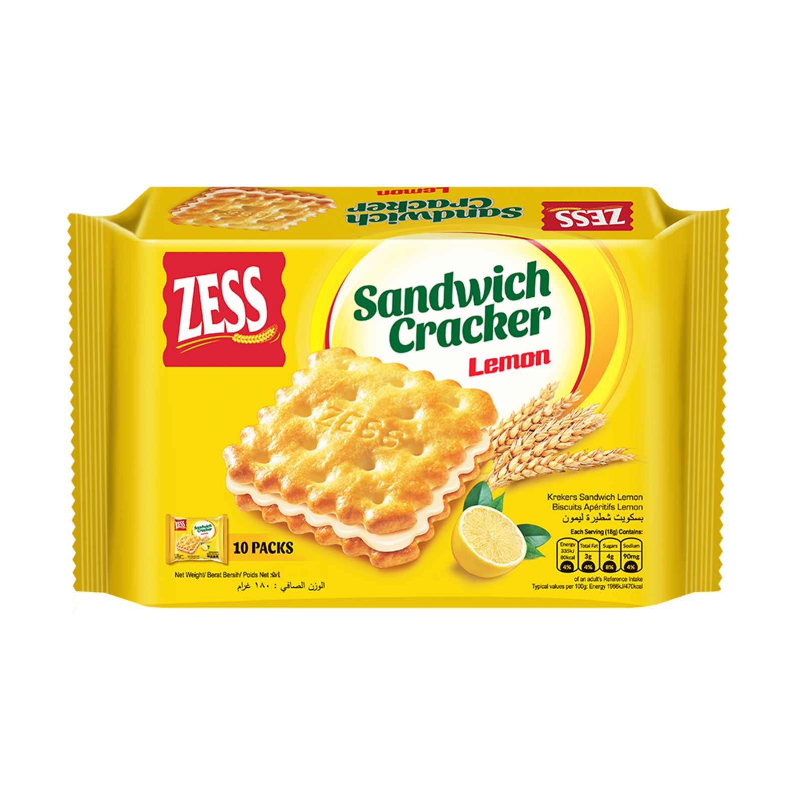 Zess Cream Sandwich Lemon 180g