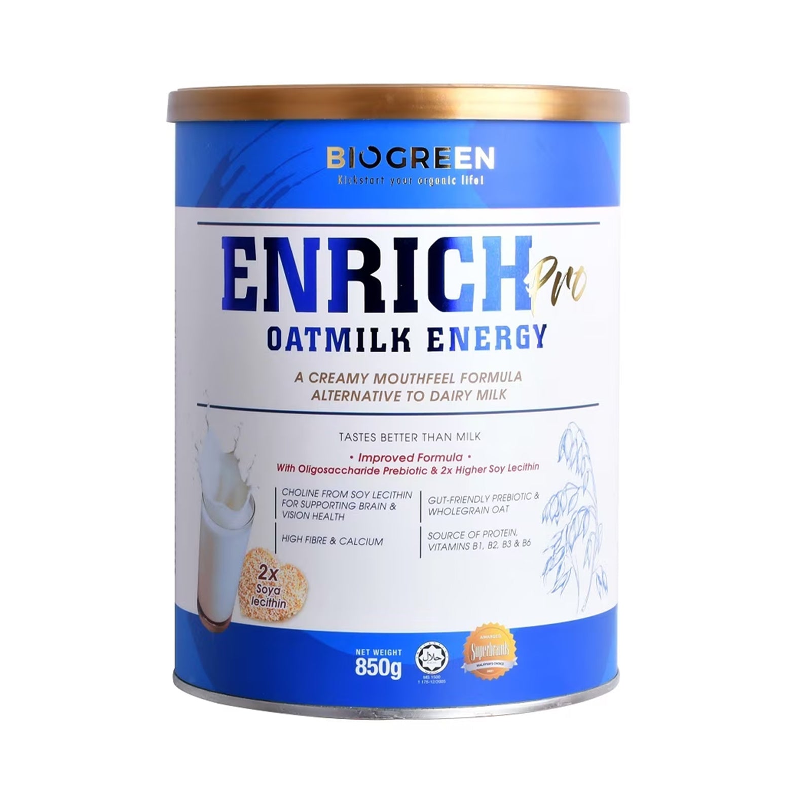 Biogreen Enrich Pro Oatmilk Energy 850g
