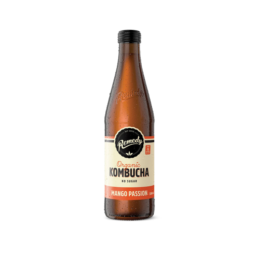 Remedy Organic Kombucha Bottle Mango Passionfruit 330ml