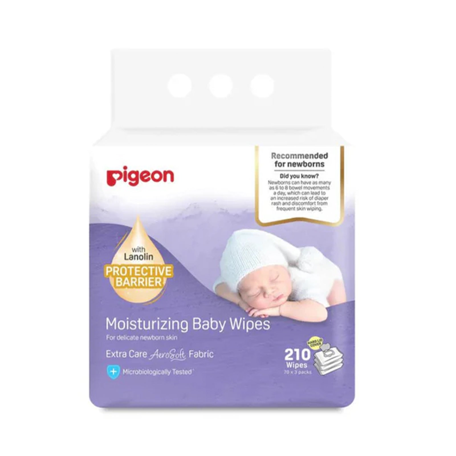 Pigeon Baby Wipes Moisturizing Cloths 70pcs x 3