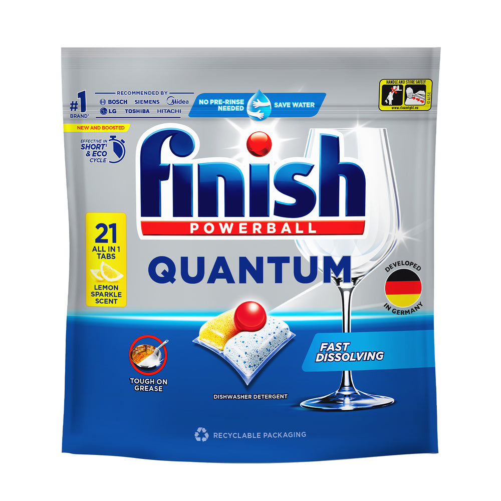 Finish Quantum Lemon Power Ball Automatic Dishwasher Cleaning Tablets 21pcs/pack