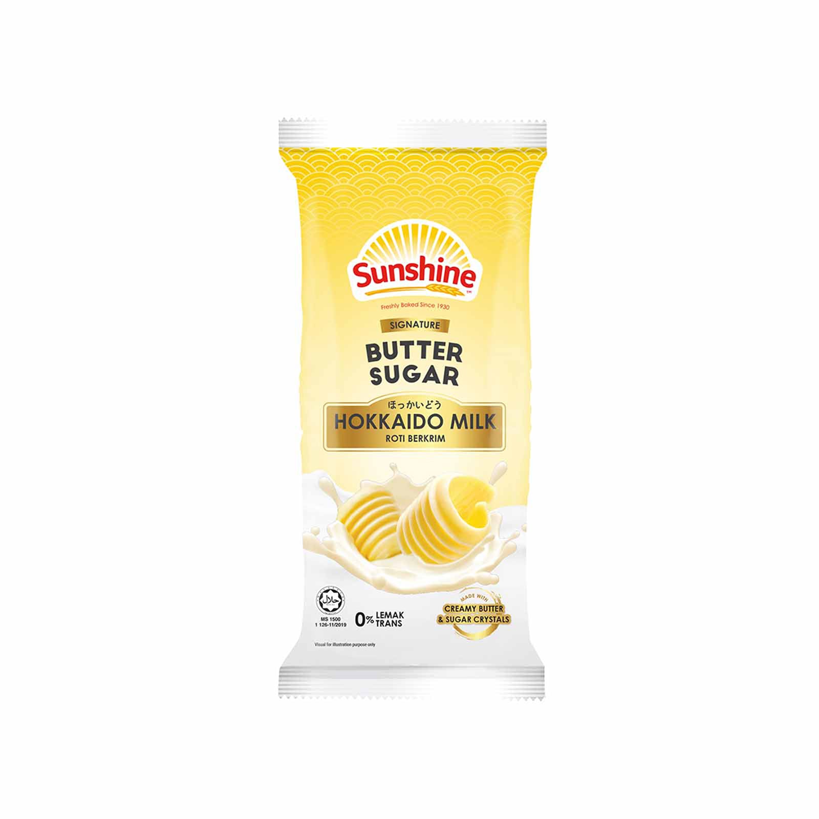 Sunshine Butter Sugar Hokkaido Milk Cream Roll Bun 52g
