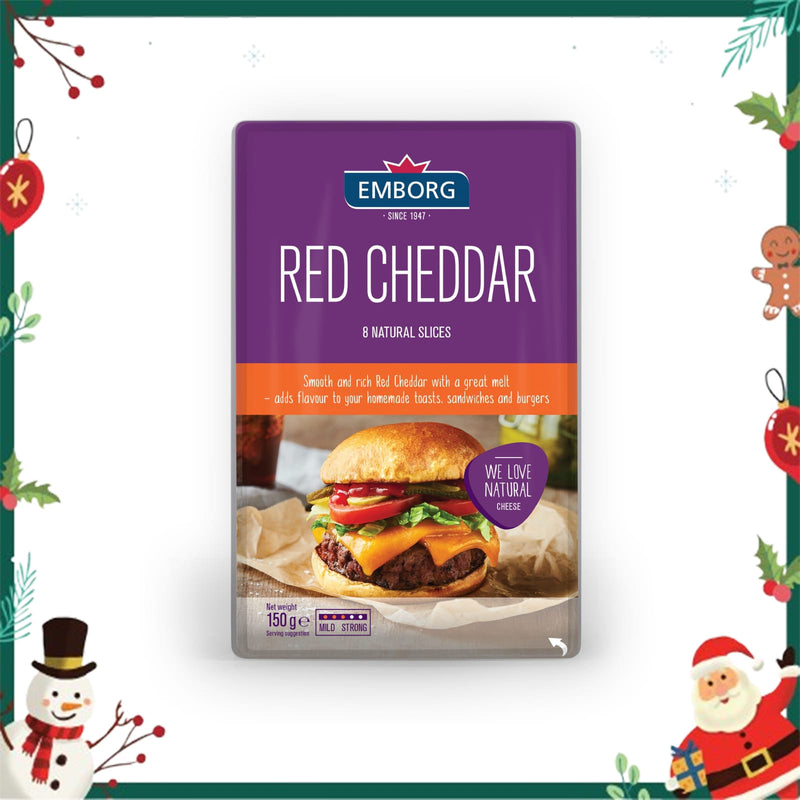 Emborg Red Cheddar Natural Sliced Cheese 150g