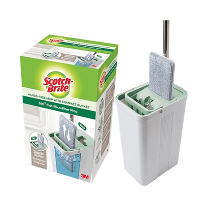 Scotch Brite Hands Free Mop with Bucket and Microfiber Cloth