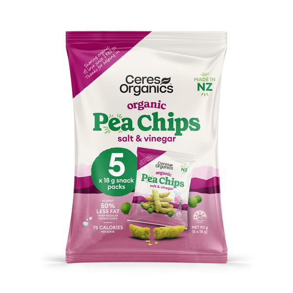 Ceres Organic Pea Chips Salt Vinegar 100g