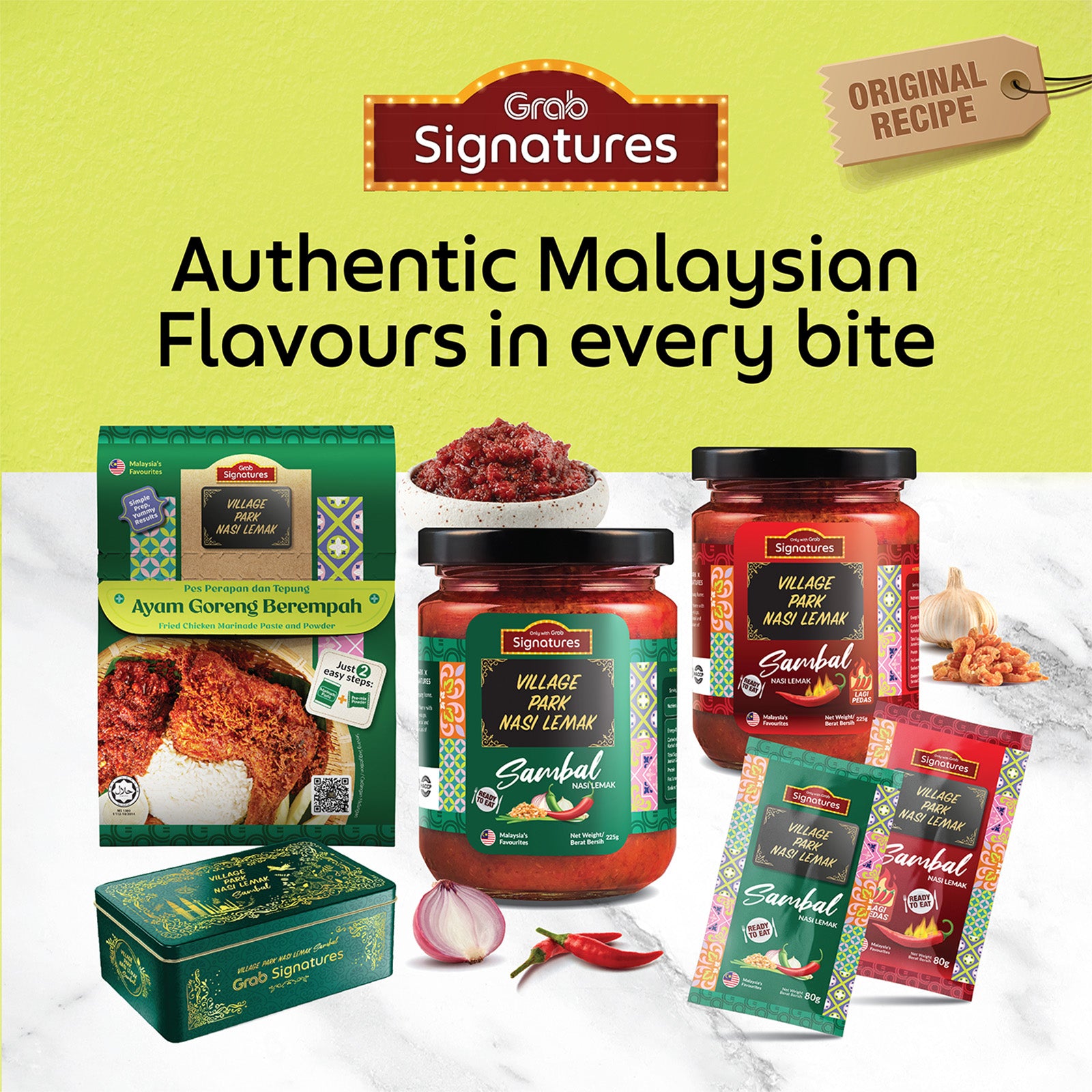Grab Signatures Village Park Nasi Lemak Sambal Giftbox 1 set
