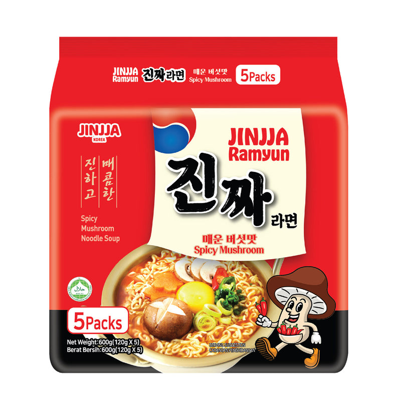 Jinjja Ramyun Spicy Mushroom 120g x 5