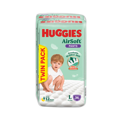Huggies Pants Airsoft Super Jumbo Pack Twin Pack Large Size 36sheets x 2