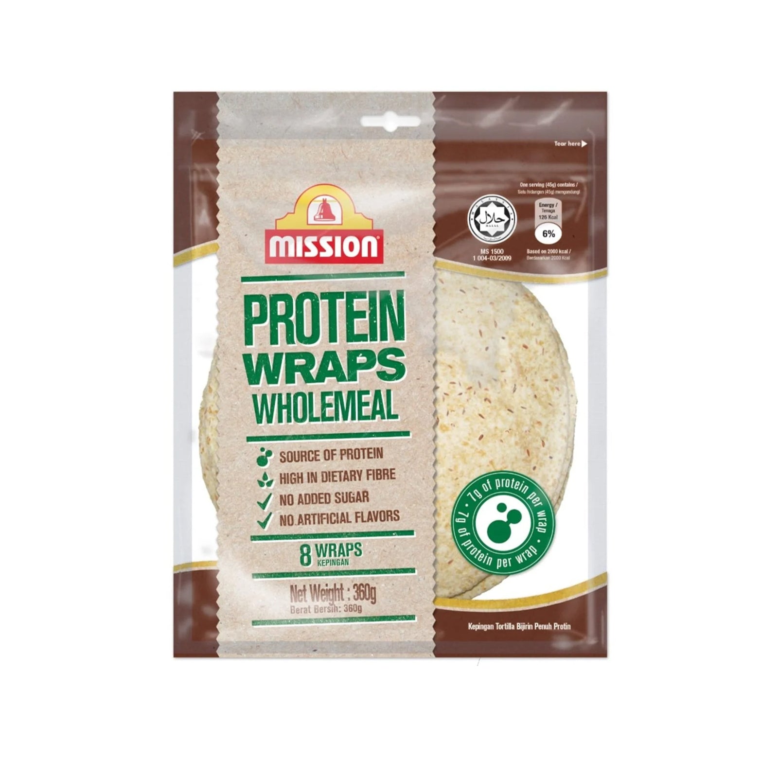 Mission Protein Wholemeal Wraps 360g