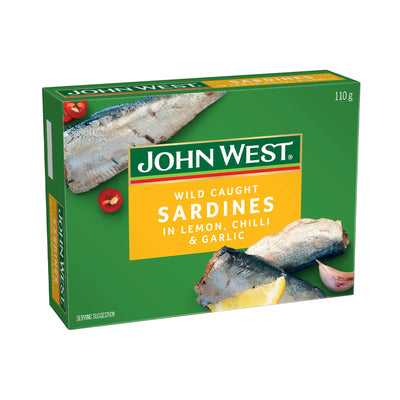 John West Wild Scot Sardine Lemon Chili Garlic 110g