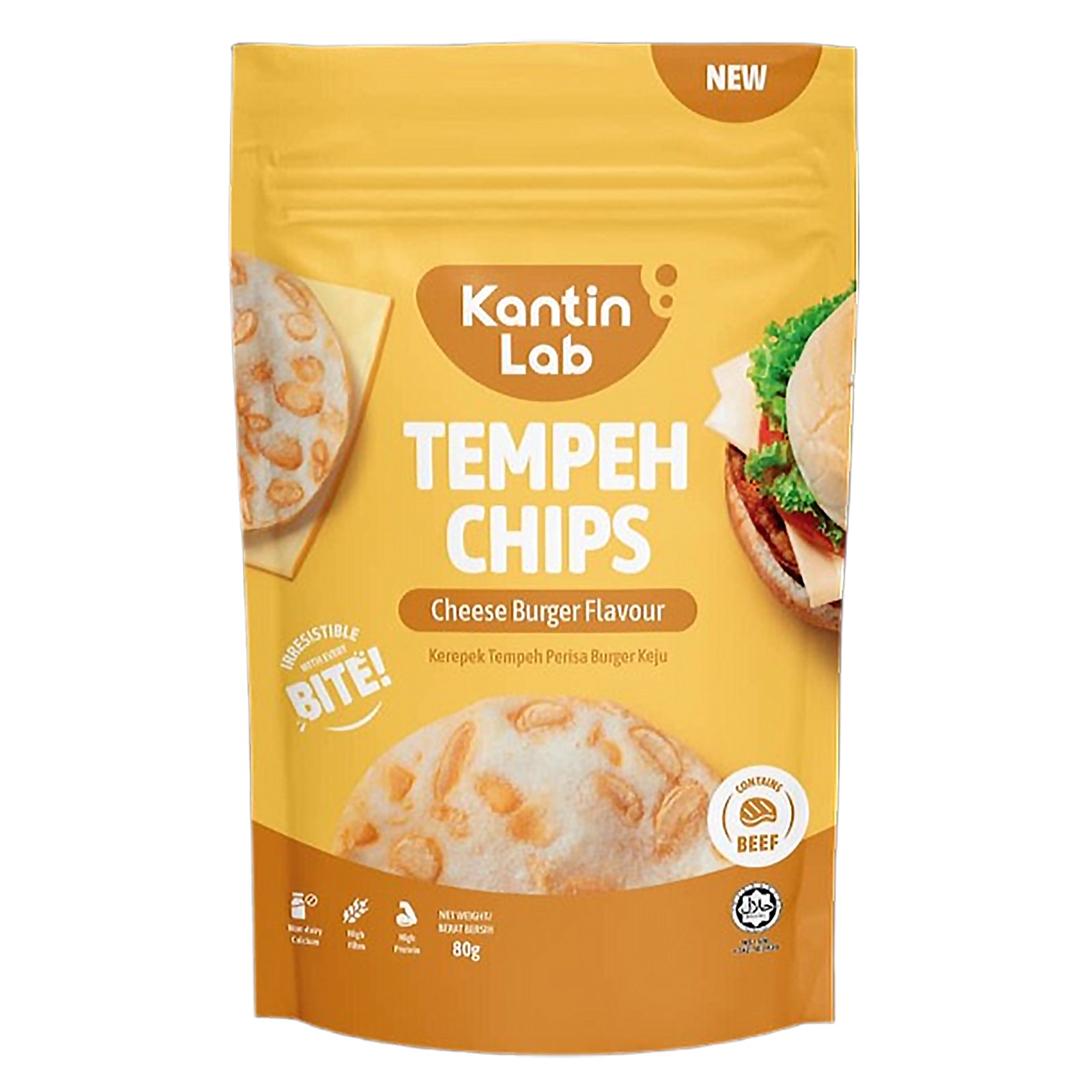 Kantin Lab Cheese Burger Flavoured Tempeh Chip 100g